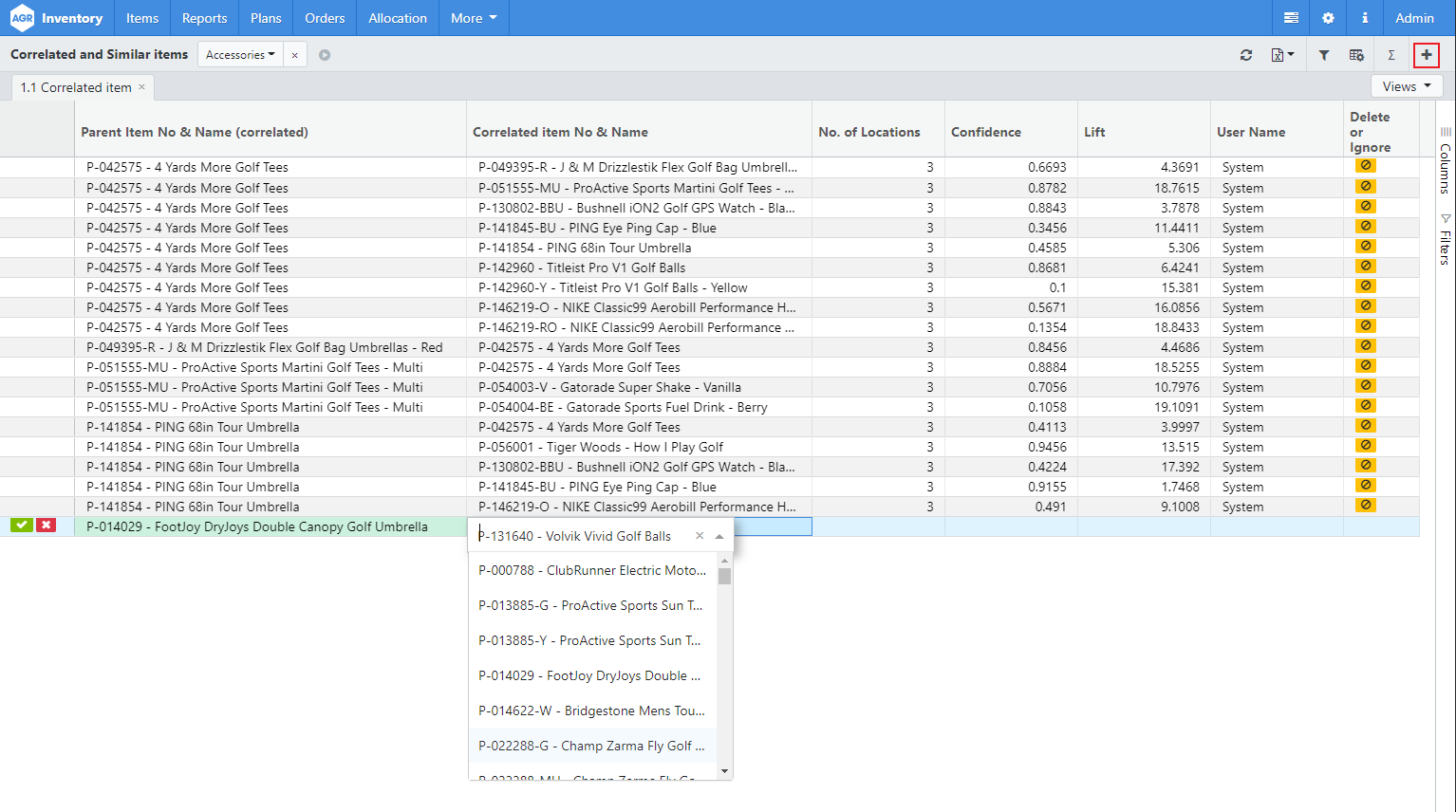 1.1 Create new correlated item
