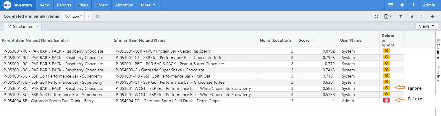 2.1 Similar item delete or ignore